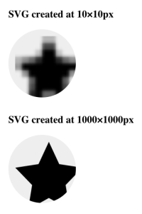 Comparison of scaled SVGs